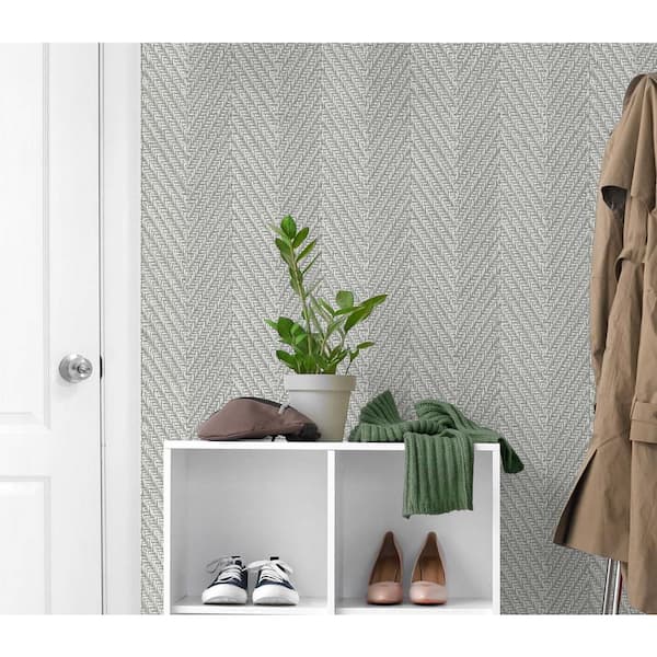 60.75 sq. ft. Tedlar Smoke Throw Knit High Performance Vinyl Unpasted Wallpaper Roll