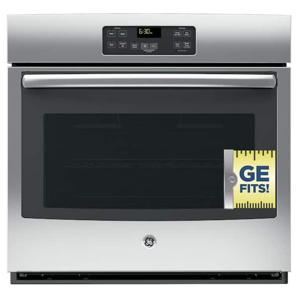 GE 30 in. Single Electric Wall Oven Standard Cleaning with Steam in Stainless Steel