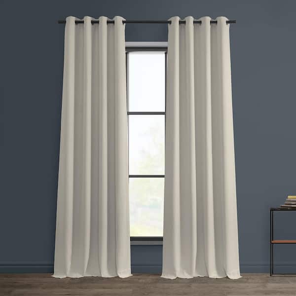 Exclusive Fabrics & Furnishings Birch Faux Linen Grommet Room Darkening Curtain - 50 in. W x 108 in. L