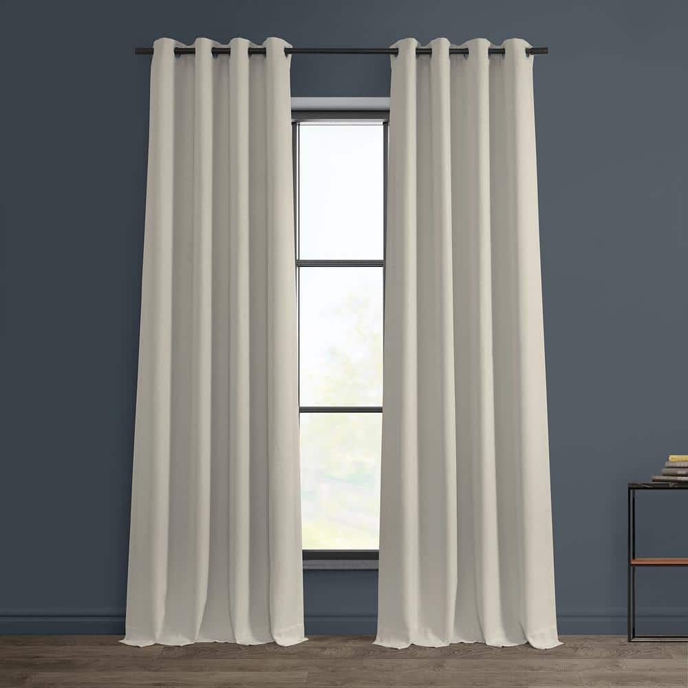 Birch Faux Linen Grommet Blackout Curtains 84 Inches Long