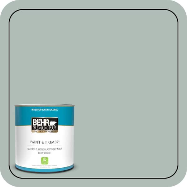 BEHR PREMIUM PLUS 1 qt. Home Decorators Collection #HDC-NT-25 Dew Satin Enamel Low Odor Interior Paint & Primer