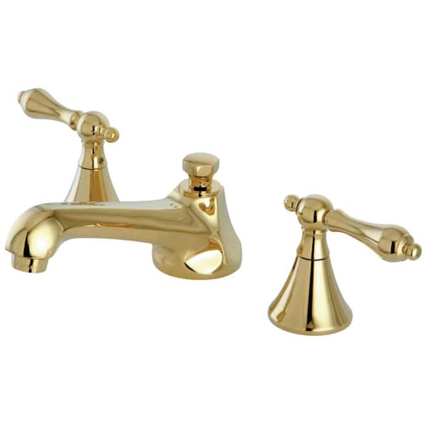 Kingston Brass Modern 8 in. Widespread 2-Handle Bathroom Faucet in Polished Brass