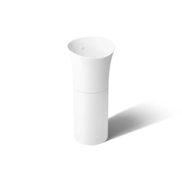KOHLER Veil Pedestal White Fireclay Round Vessel Sink K-20701-0
