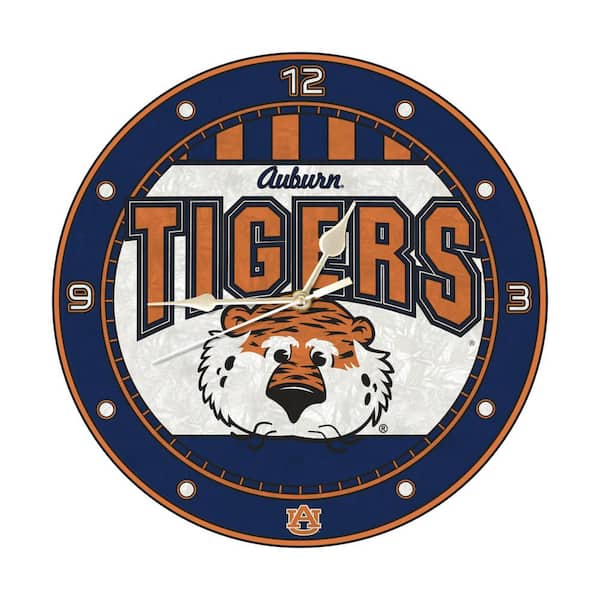 The Memory Company NCAA - 12 in. Auburn Art Glass Clock