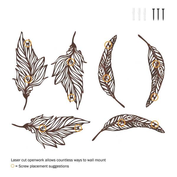 Large Feather Metal Wall Decor – 7055 Inc