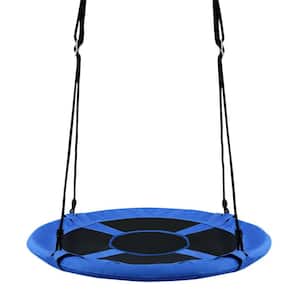 40 in. Blue Flying Saucer Tree Web Swing Indoor Outdoor Play Set Kids Christmas Gift