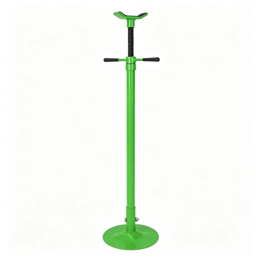 3/4 Ton (1655 lbs) Underhoist Support Stand Jack Stands, Adjustable Height with Disc Base & Gloves, Green