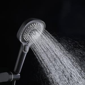 ABS 3-Spray Wall Mount Handheld Shower Head 1.67 GPM in Matte Black