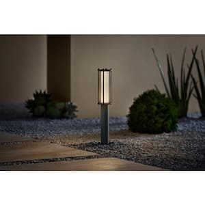 10-Watt Equivalent 100 Lumens Low Voltage Black Integrated LED Outdoor Landscape Path Light with Caged Lens