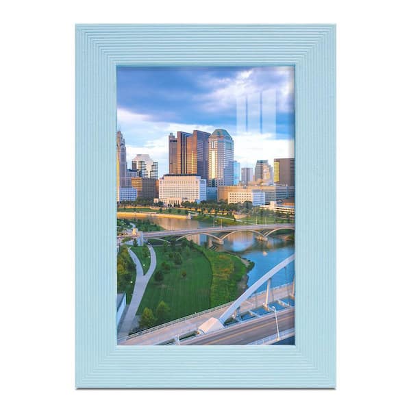 Wexford Home Grooved 4 in. x 6 in. Blue Picture Frame
