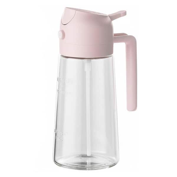 16 oz. Glass Peach Oil Dispenser and Sprayer Dual Function Oil Bottle for Kitchen, Air Fryer, Salad, BBQ, 1 Piece