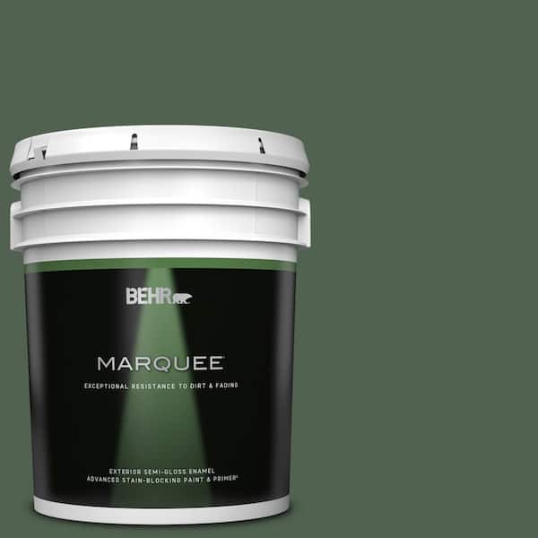 BEHR MARQUEE 5 gal. #BXC-60 Pasture Green Semi-Gloss Enamel Exterior Paint & Primer