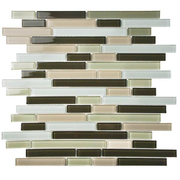 Merola Tile Spectrum Piano Chaparral 11-3/4 in. x 11-3/4 in. x 4 mm Glass Mosaic Tile