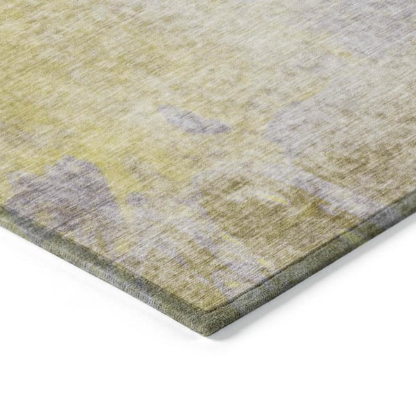 Gold Beige and Purple 10 ft. x 14 ft. Woven Abstract Rectangle Indoor/Outdoor Area Rug