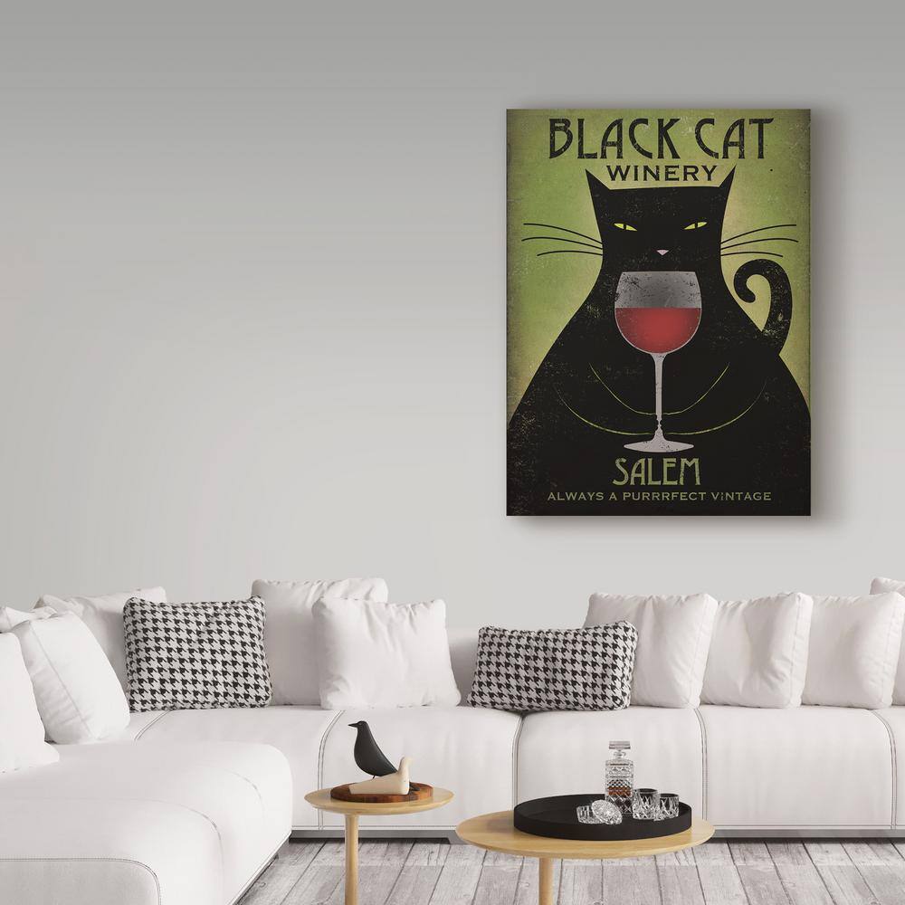 Black Cat Winery Salem Green Canvas Art with Floater Frame