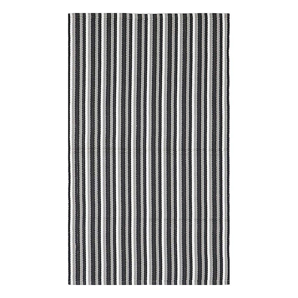 REGENCE HOME Great Plains Multi-Purpose Utility Mat Collection, Modern Stripe, Black Grey, 27x45 -  1002502