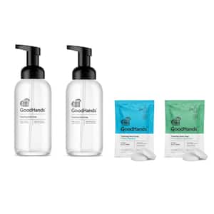 8 oz. Eucalyptus Spearmint and Rainy Meadow Scented Foaming Hand Soap Tabs Kit (Includes 2 Glass Bottles and 4 Refills)