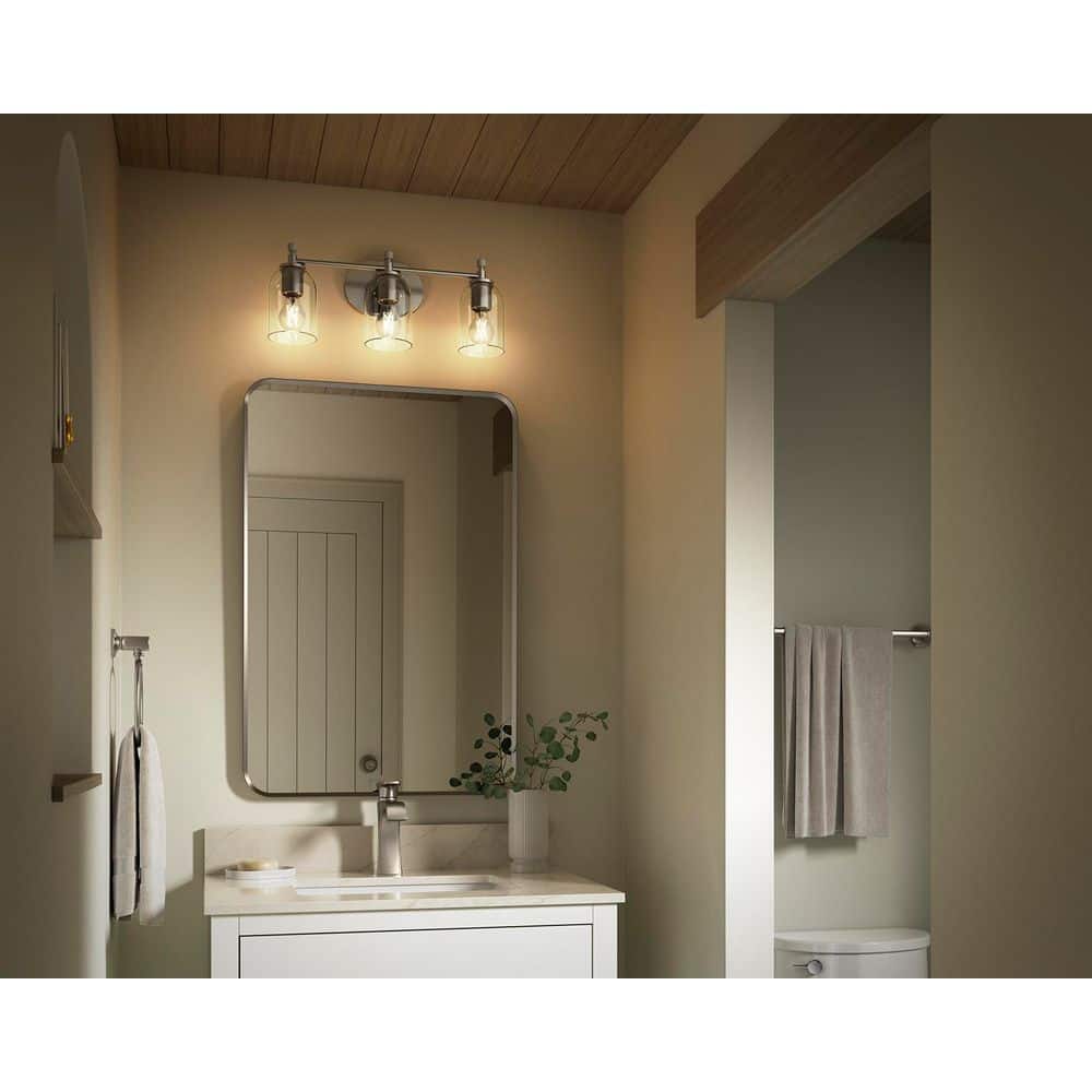 Brushed Nickel 36" x 24" Rectangular Bathroom Vanity Mirror