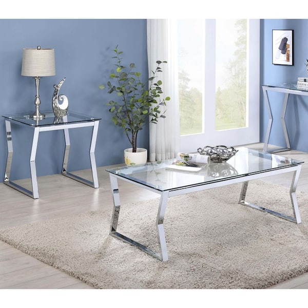 Chrome coffee table deals set