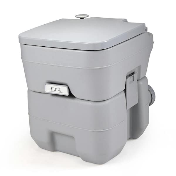 Cesicia 5 Gal. Gray Portable Toilet for Travel Camping