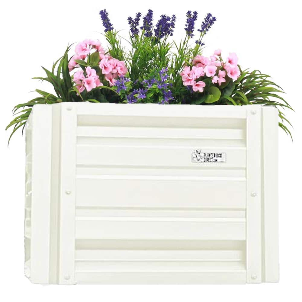 ALL METAL WORKS 24 Inch By 24 Inch Square Polar White Metal Planter Box   Polar White All Metal Works Raised Planter Boxes Pttm2x2x18 Polarwhite 64 1000 