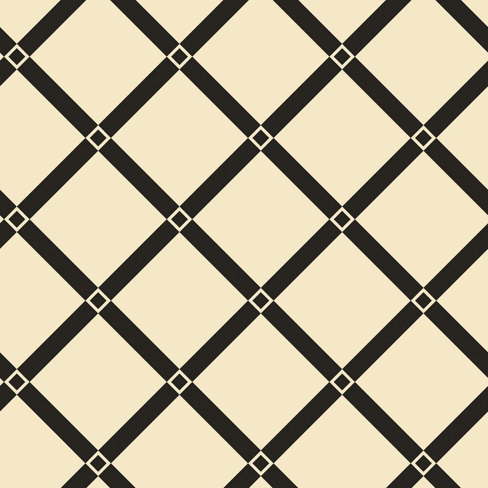 The Wallpaper Company 8 in. x 10 in. Black and Ivory Diamond Links