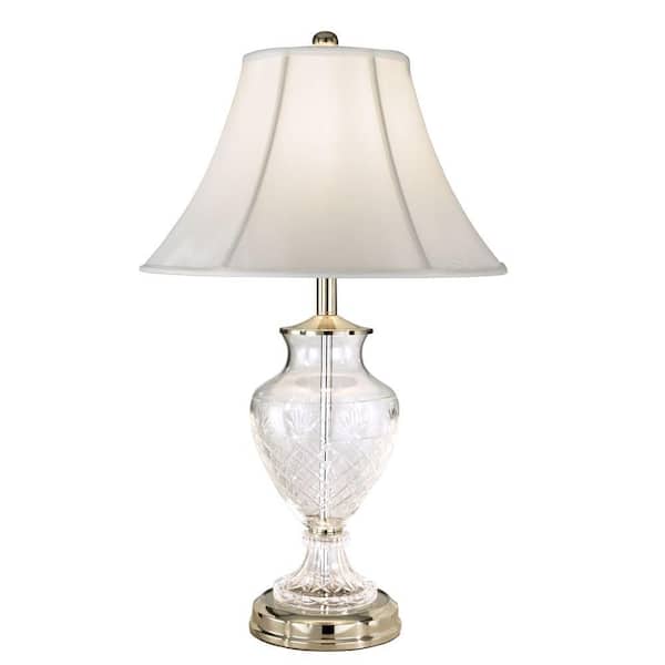 Dale Tiffany 28.25 in. Mattea Satin Nickel Table Lamp with Crystal Shade-DISCONTINUED
