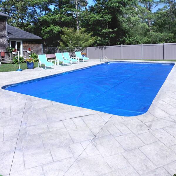 Crystal Blue Extra Heavy-Duty Space Age Diamond 10-Year 16 ft. x 32 ft. Rectangular Blue/Silver Solar Pool Cover