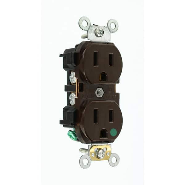 15 Amp 125 V Hospital Grade Duplex Outlet/Receptacle, Brown (1-Pack) 8200-H