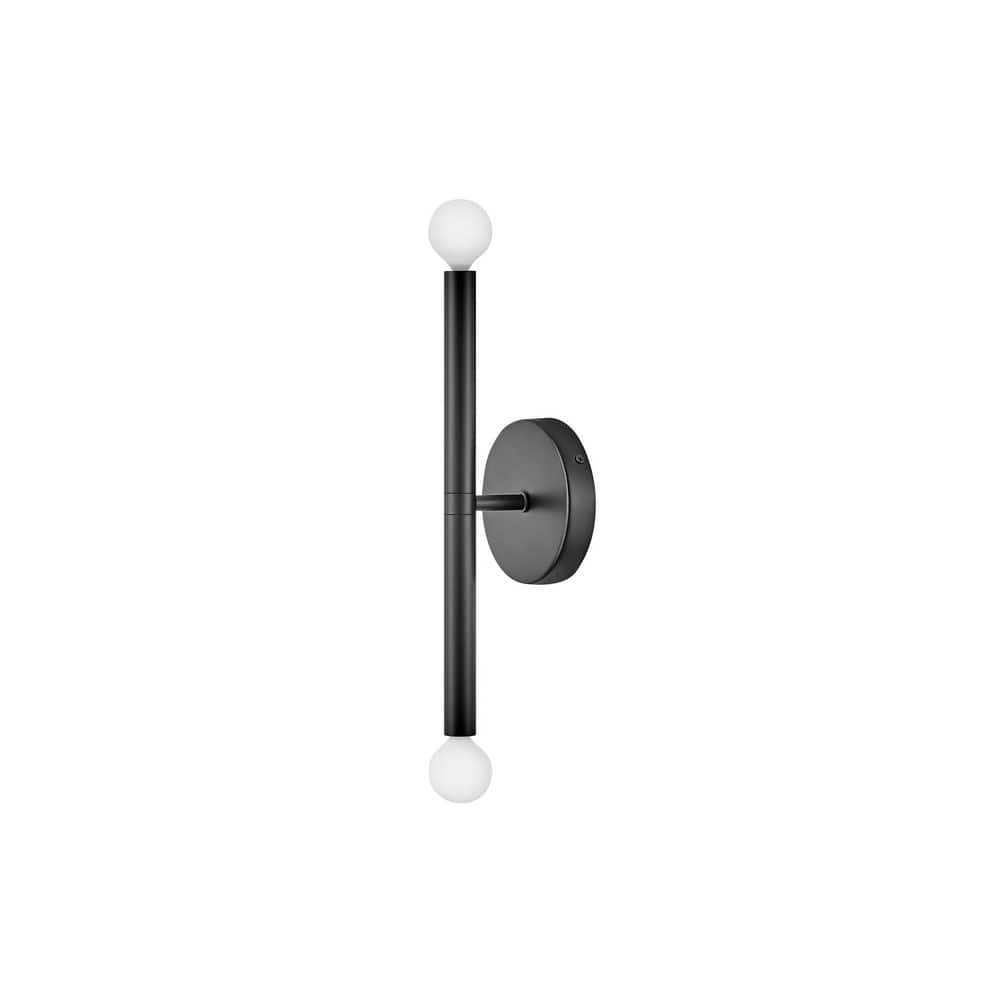 Millie 14" Black Steel Dimmable Cylinder Wall Sconce