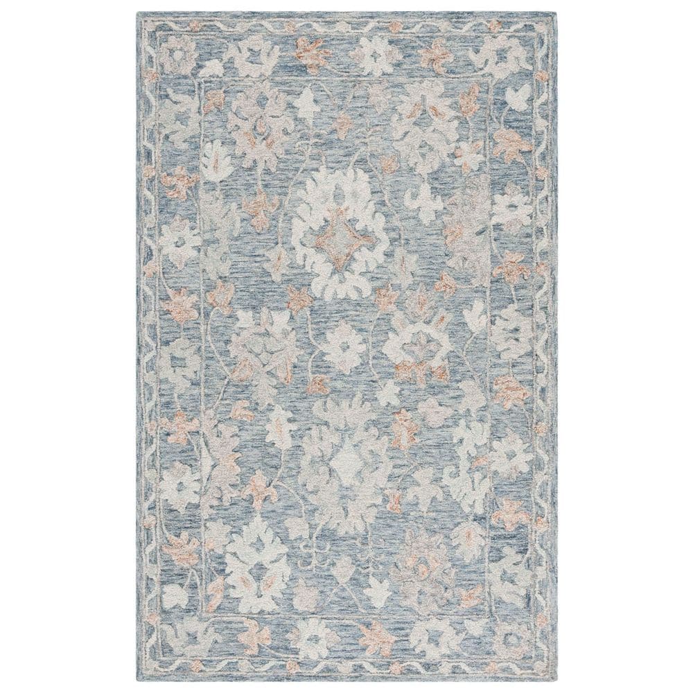 Marquee 8 ft. x 10 ft. Blue/Rust Floral Ornate Border Area Rug price history on PriceWatchPro