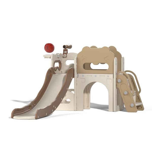 TOBBI 7 In 1 Kids Slide Playset with Aisle and Telescope