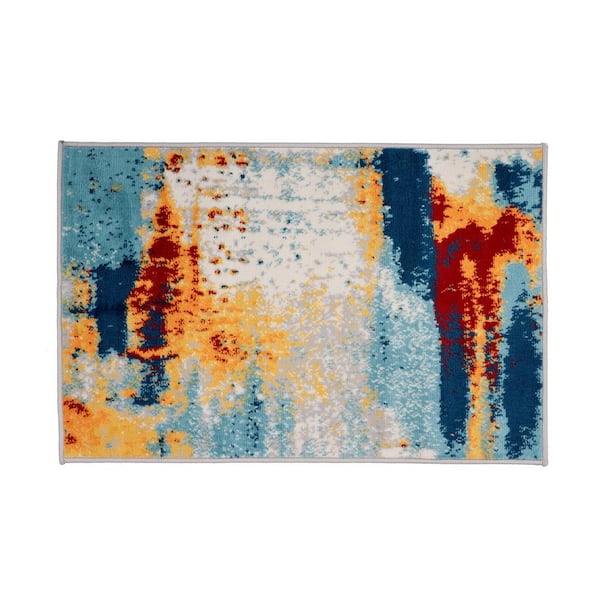 World Rug Gallery Splash Contemporary Multi 2 ft. x 3 ft. Area Rug