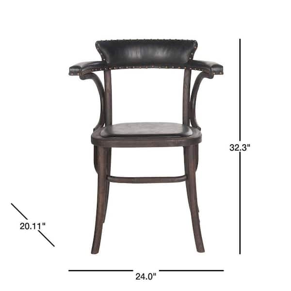 Safavieh Kenny Faux Leather Upholstered Side Chair (Wood Frame)