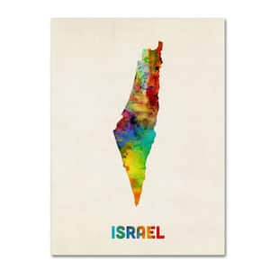 Israel Watercolor Map by Michael Tompsett 14 in. x 19 in.