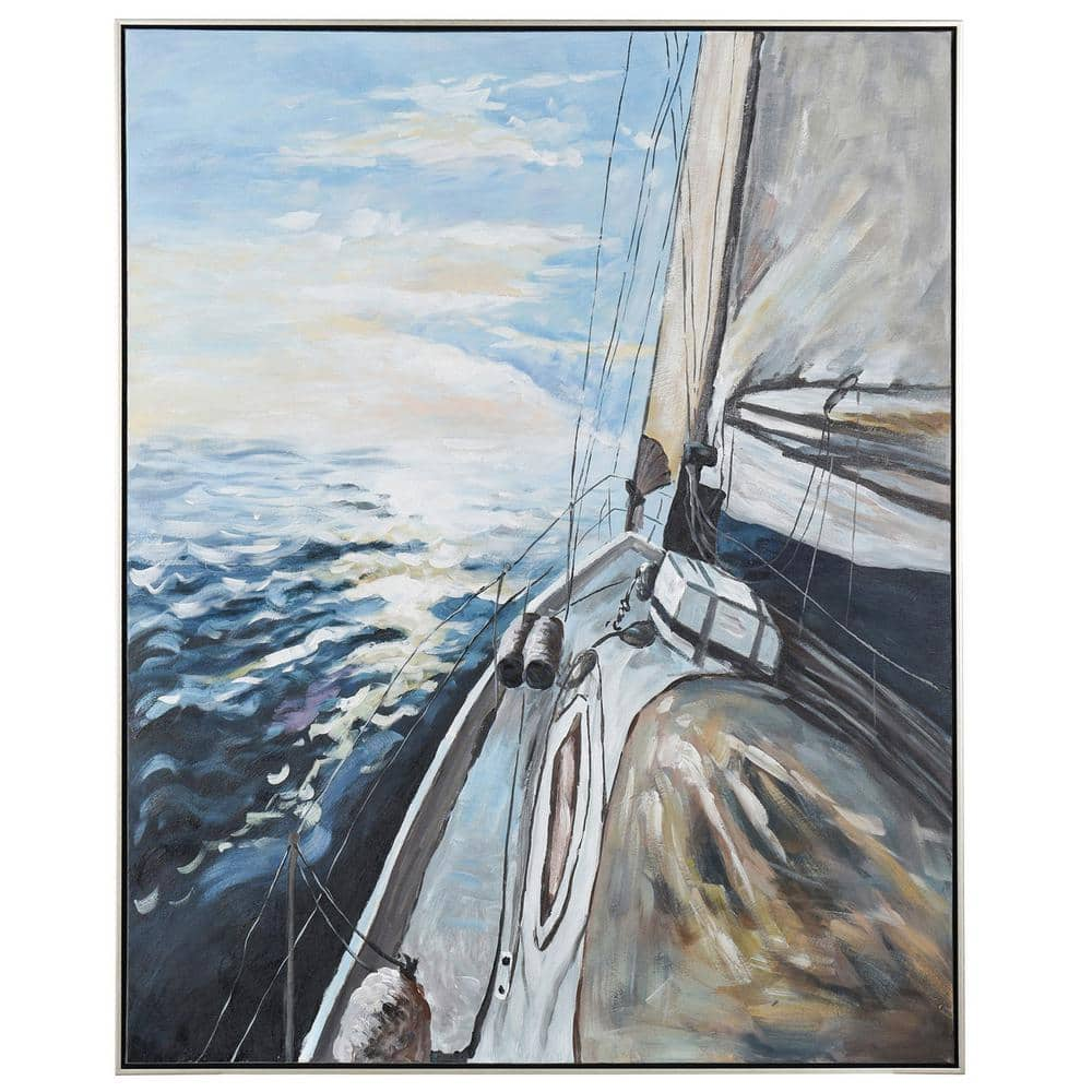 Original White Sailboat Oil Painting On Canvas Hand Abstract Sea cheapest Sports Scenery Wall Art Blue Sea Texture Art Nautical Painting Wall Decor