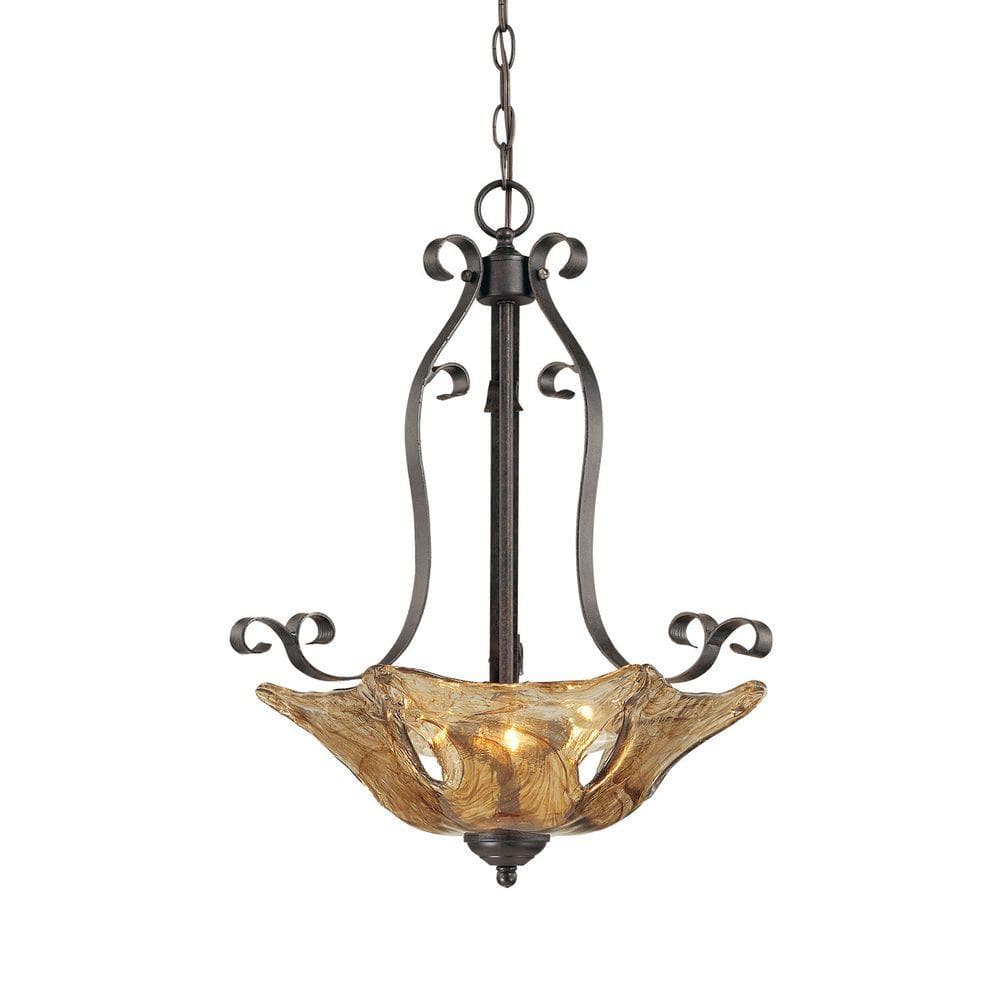 1 Light Mini Pendant Shade or Glass Options 20 Inch Bell Dew Drop Glass Toltec Lighting 3401-MBBR-53812 Paramount 