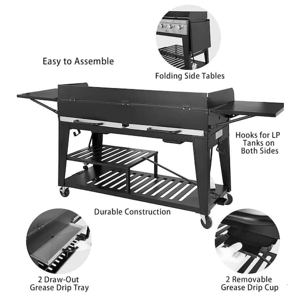 Royal Gourmet 8-Burner Event Propane Gas Grill with 2 Folding Side Tables  GB8000 - The Home Depot