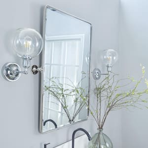 Woodvale 20 in. W x 30 in. H Medium Rectangular Metal Framed Wall Mounted Bathroom Vanity Mirror in Chrome
