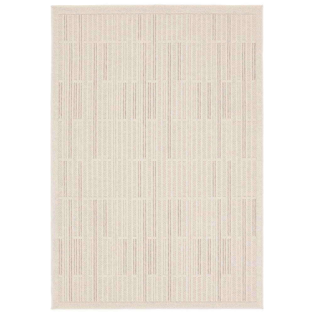 Jaipur Living Vibe Quantum Cream/Beige 9 ft. x 12 ft. Striped ...