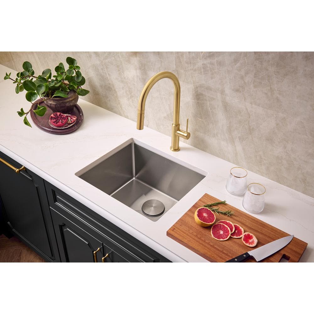 Ruvati Bar Prep Sink Narrow Trough Undermount 16 Gauge Stainless Steel Single Bowl