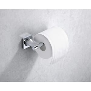 Wall Mounted Single Arm Toilet Paper Holder Non-Slip Tissue Roll Holder for Bathroom in Chrome