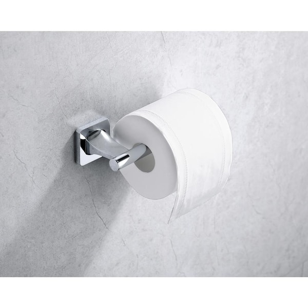 Bathroom Hardware Wall Mounted Single Arm Toilet Paper Holder Non-Slip Tissue Roll Holder in Polished Chrome