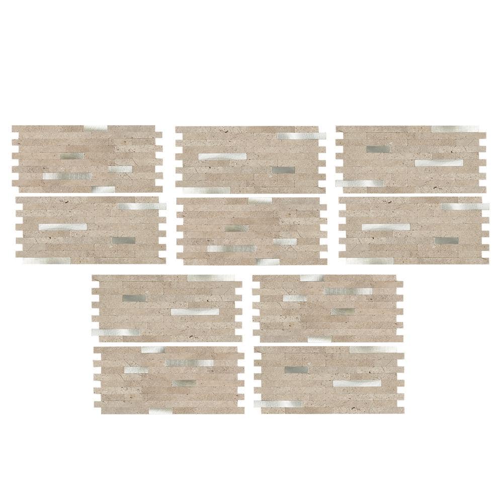 Biscuit Peel and Stick Composite Backsplash Tiles, 12x5.8 inches