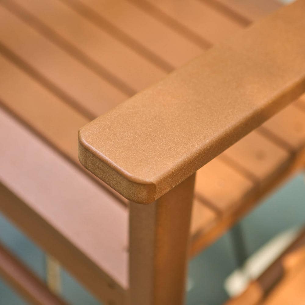 Berkshire Traditional All-Weather HDPE Brown Rocking Chair with Arms