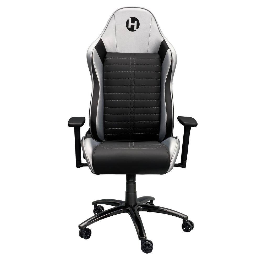 Flash Furniture X40 Gaming Chair Racing Computer Chair with Fully Reclining  Back/Arms and Transparent Roller Wheels, Slide-Out Footrest, - Black/Gray