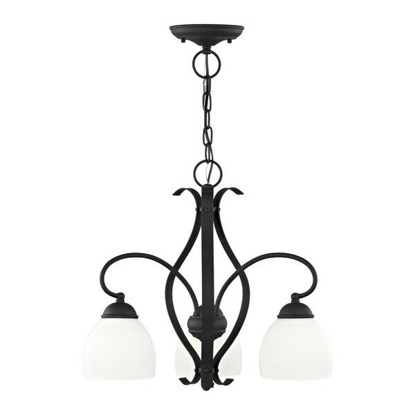 AVIANCE LIGHTING Surreywood-3 Light Black Convertible Chandelier / Semi Flush