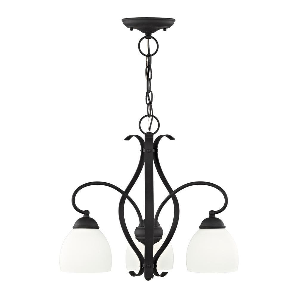 Livex Lighting Brookside 3 Light Black Convertible Chain Hang/Ceiling Mount  4773-04 - The Home Depot