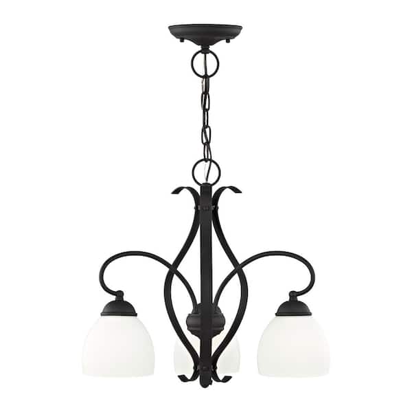 Brookside 3 Light Black Convertible Chain Hang/Ceiling Mount
