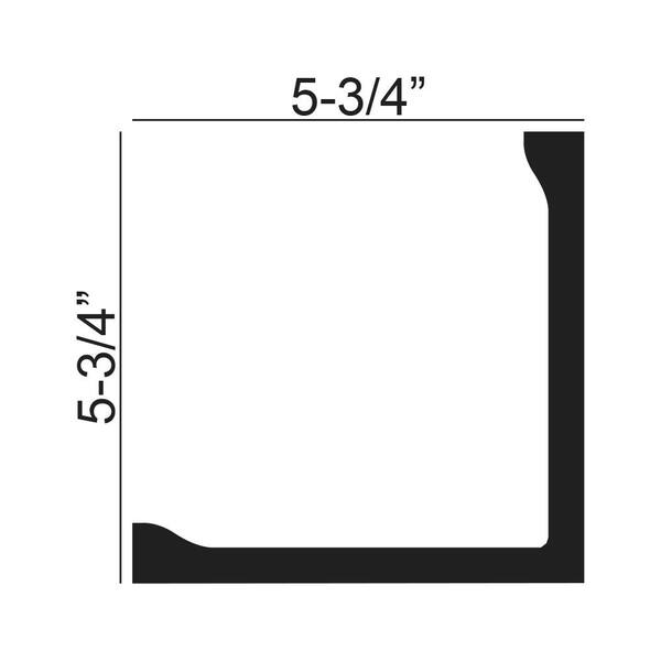 American Pro Decor 5-3/4 in. x 5-3/4 in. x 96 in. Plain Polyurethane Crown Moulding Pro Pack 16 LF (2-Pack)